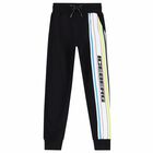 Boys Black & White Logo Joggers, 1, hi-res