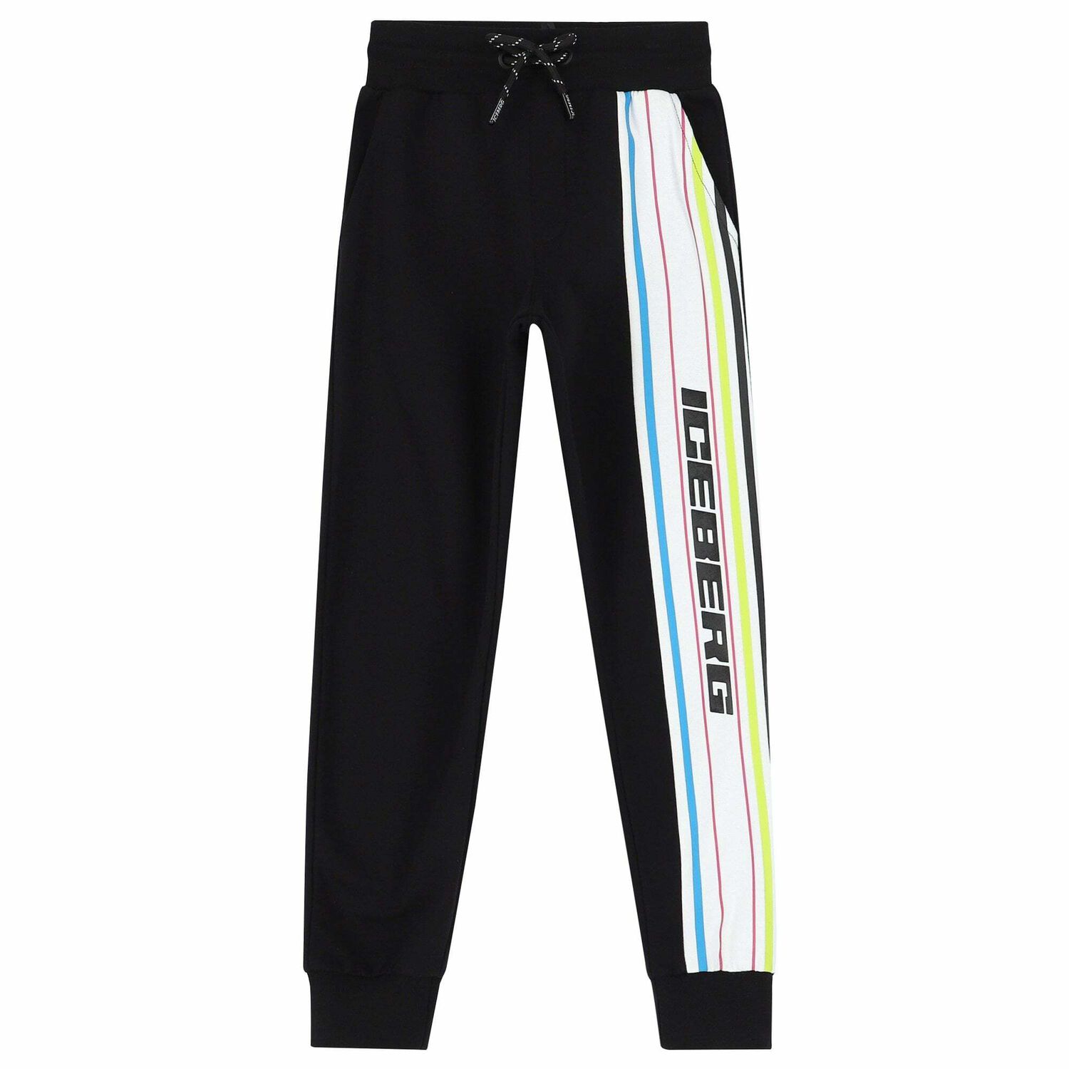 Boys Black & White Logo Joggers, 1, hi-res image number null