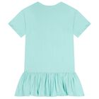 Girls Aqua Embellished Dress, 1, hi-res