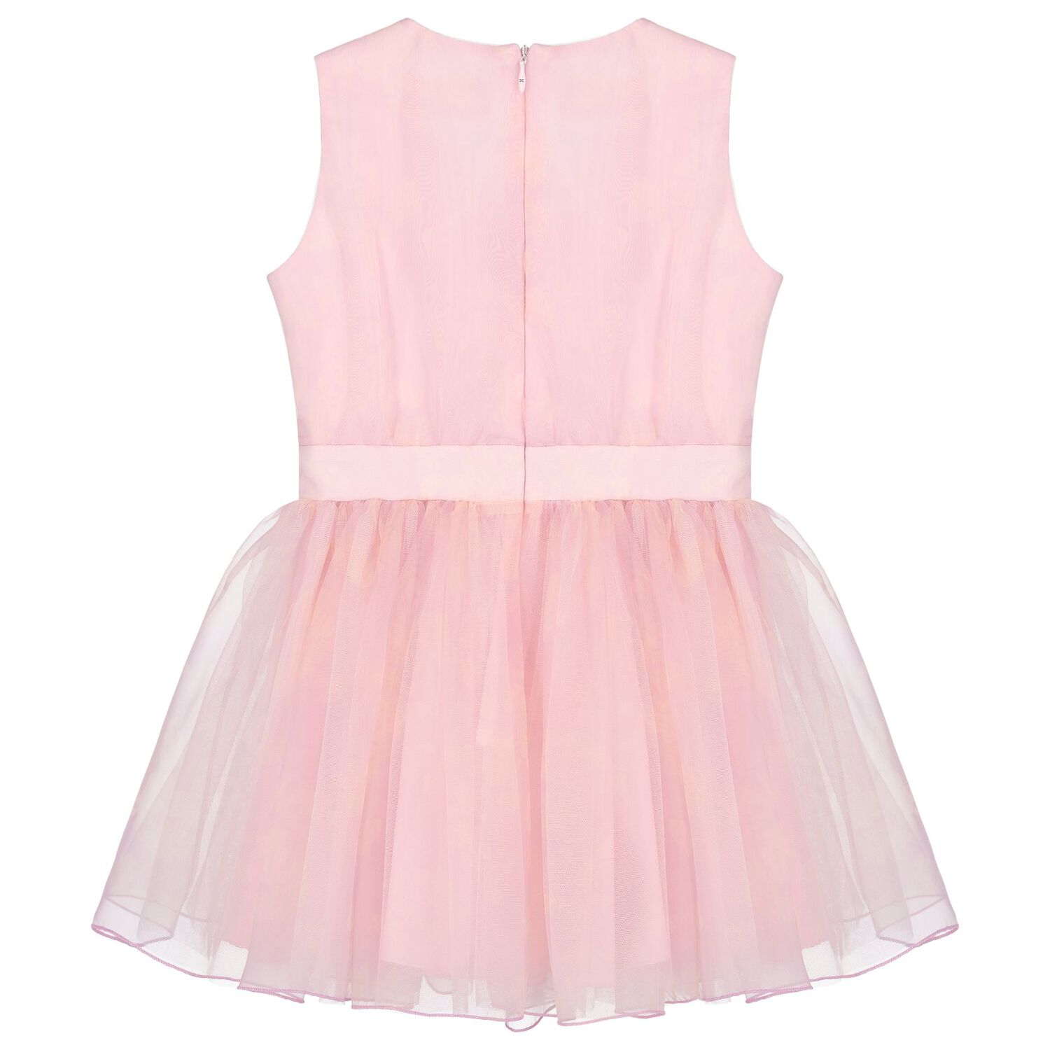 Girls Pink Bow Tulle Dress, 1, hi-res image number null