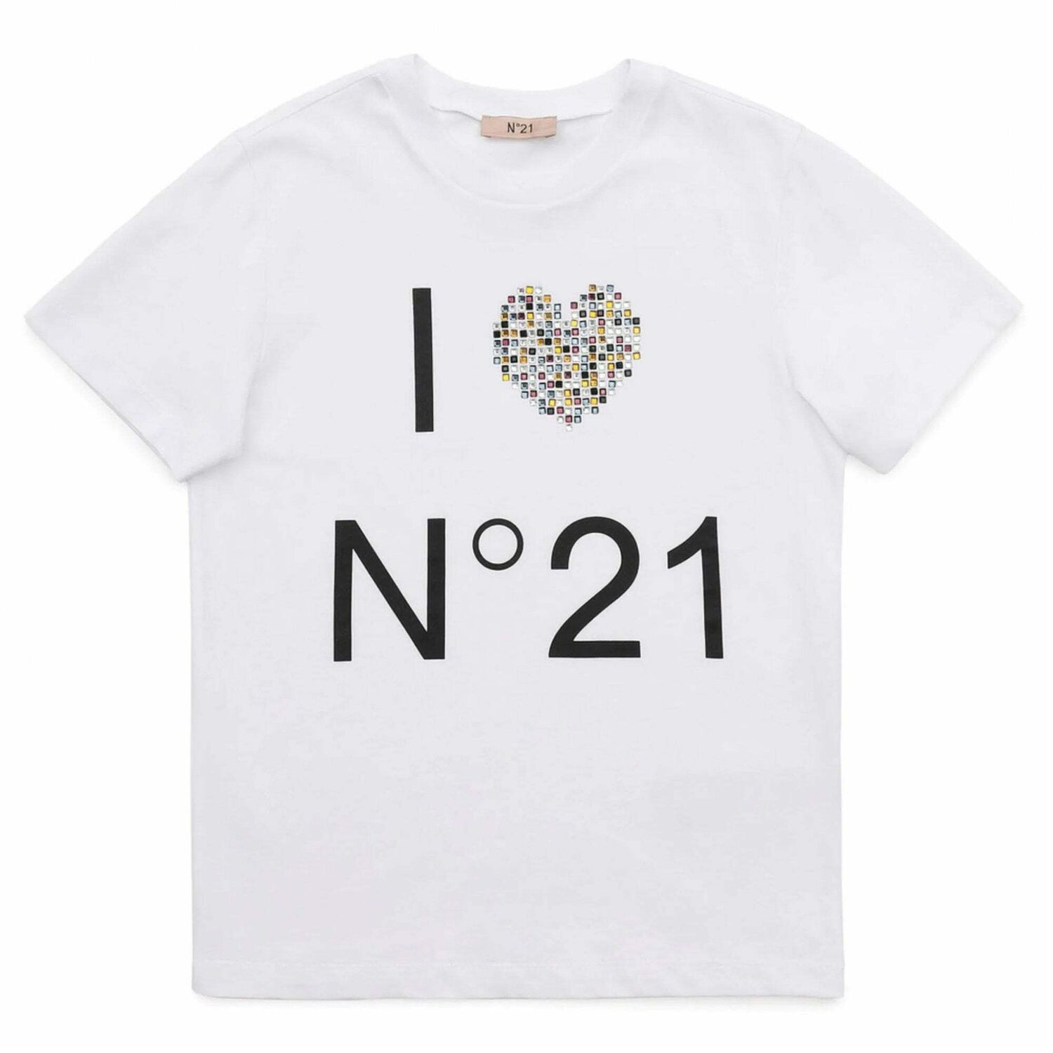 Girls White Logo T-Shirt, 1, hi-res