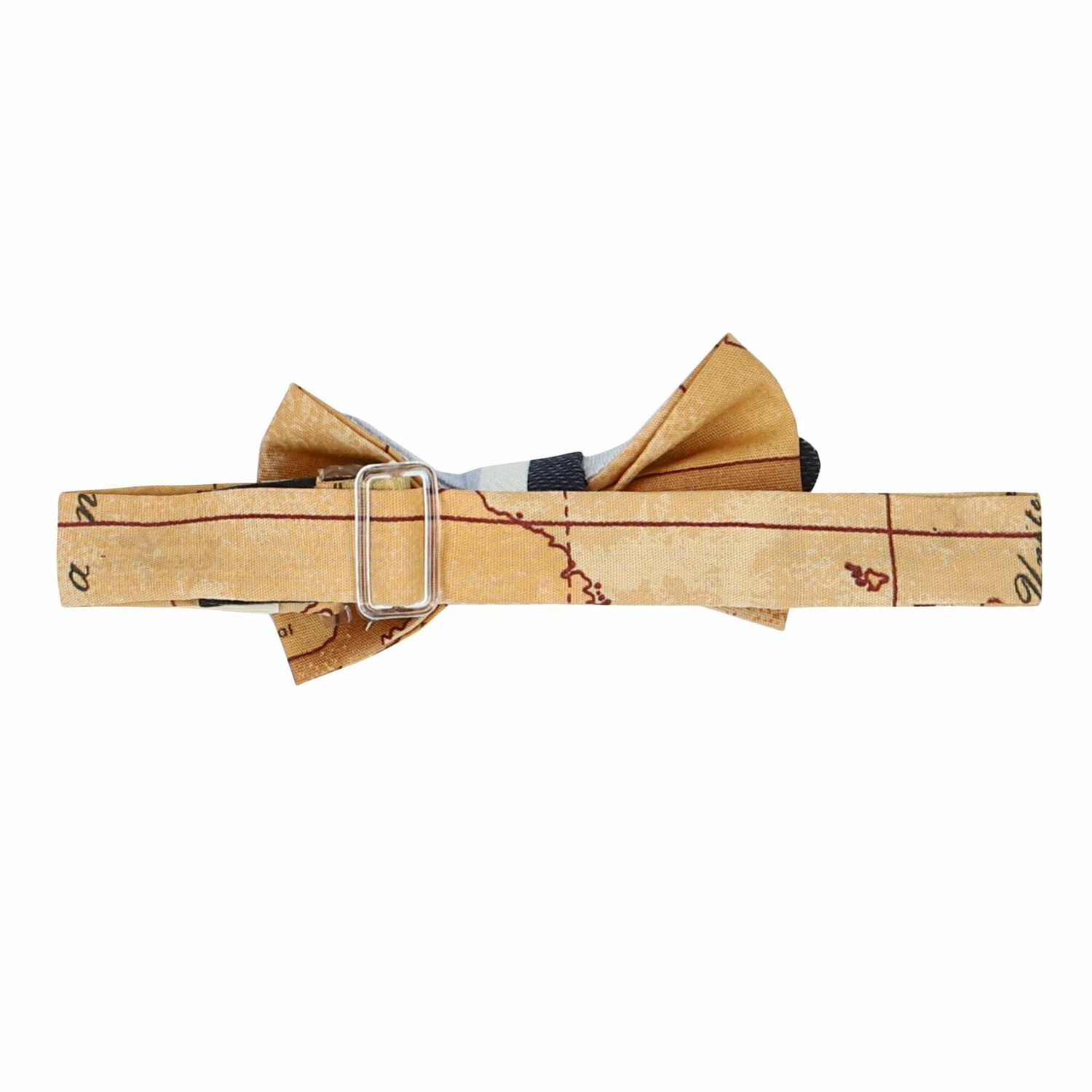 Younger Boys Blue, White & Beige Geo Map Bow Tie, 1, hi-res image number null