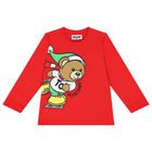 Red Teddy Bear Logo Long Sleeve Top, 2, hi-res