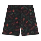 Orange & Black Disney Logo Baby Shorts Set, 1, hi-res