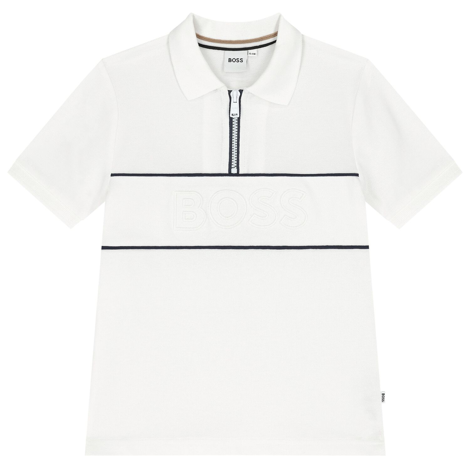Boys White Mini-Me Logo Polo Shirt, 1, hi-res image number null