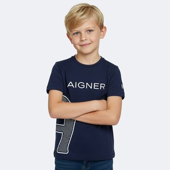 Boys Navy Blue Logo T-Shirt