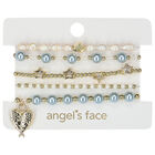 Girls Blue & Gold Beaded Bracelets (5 Pack), 2, hi-res