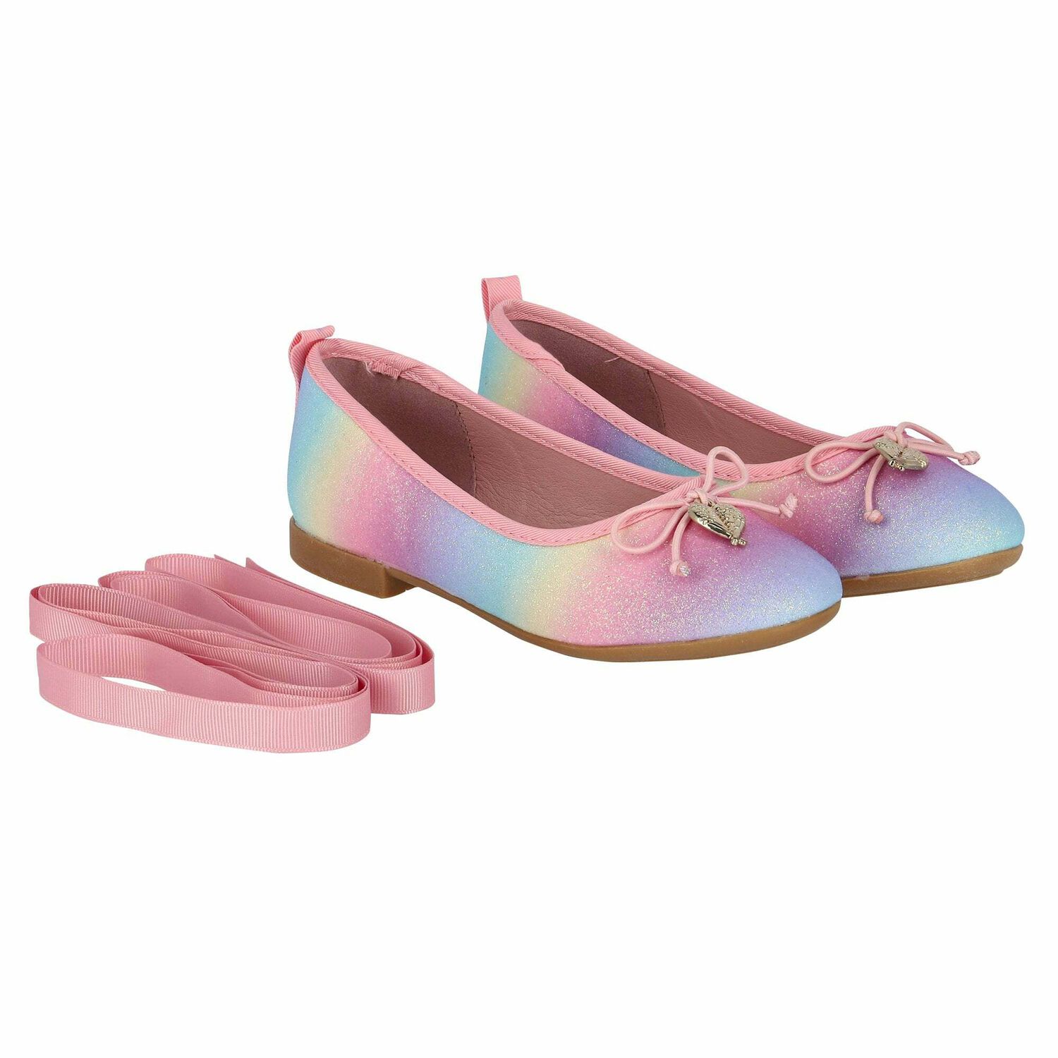 Girls Rainbow Glitter Shoes, 1, hi-res