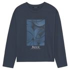 Boys Navy Blue Basketball Long Sleeve Top, 4, hi-res