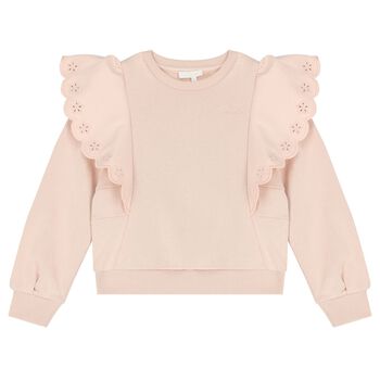 Girls Pink logo Flower Sweatshirt