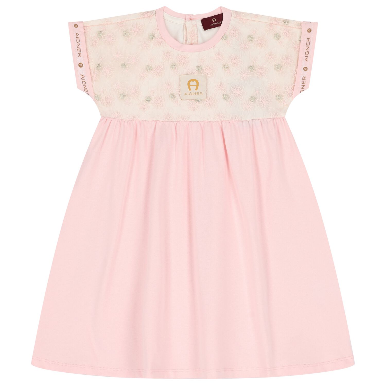 Girls Pink Embroidered Dress, 2, hi-res