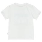 Younger Boys White Logo T-Shirt, 1, hi-res