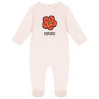 Baby Girls White & Pink Boke Flower Babygrows ( 2 Pack ), 2, hi-res