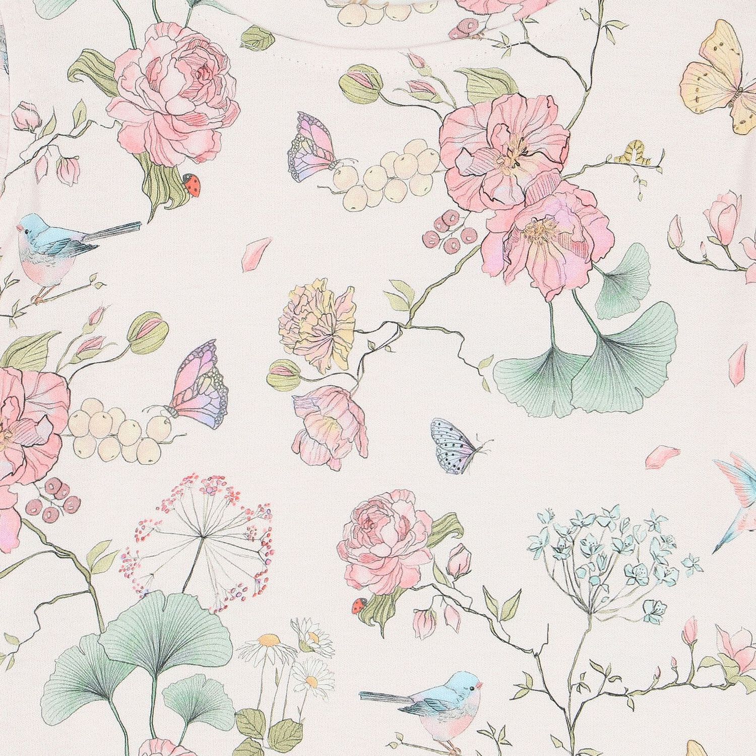 Girls Pink Floral Pyjamas, 1, hi-res image number null