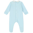 Baby Boys Blue Embroidered Babygrow, 1, hi-res