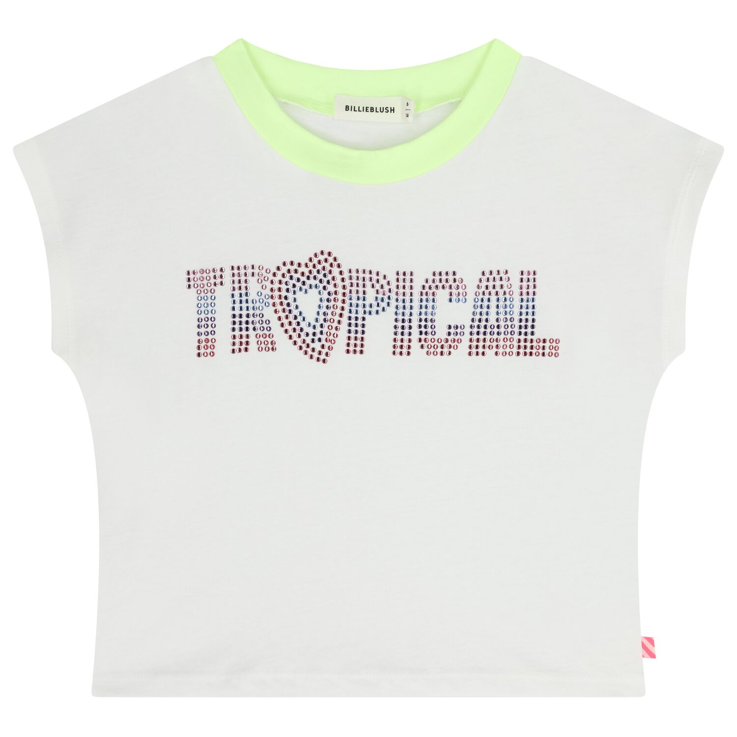 Girls White Embellished T-Shirt, 1, hi-res