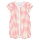 Baby Girls White & Pink Gingham Logo Romper Gift Set, 1, hi-res