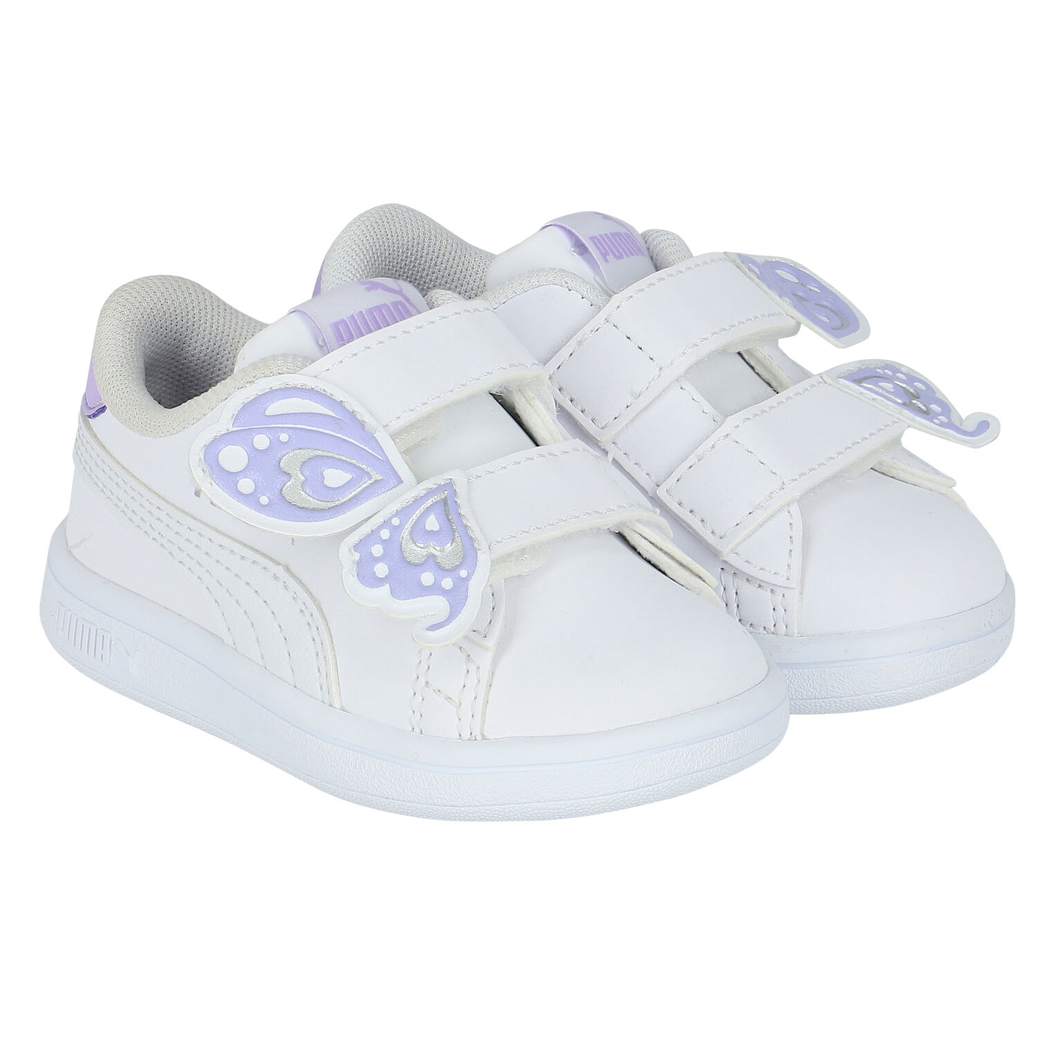 Girls White Smash Trainers, 1, hi-res