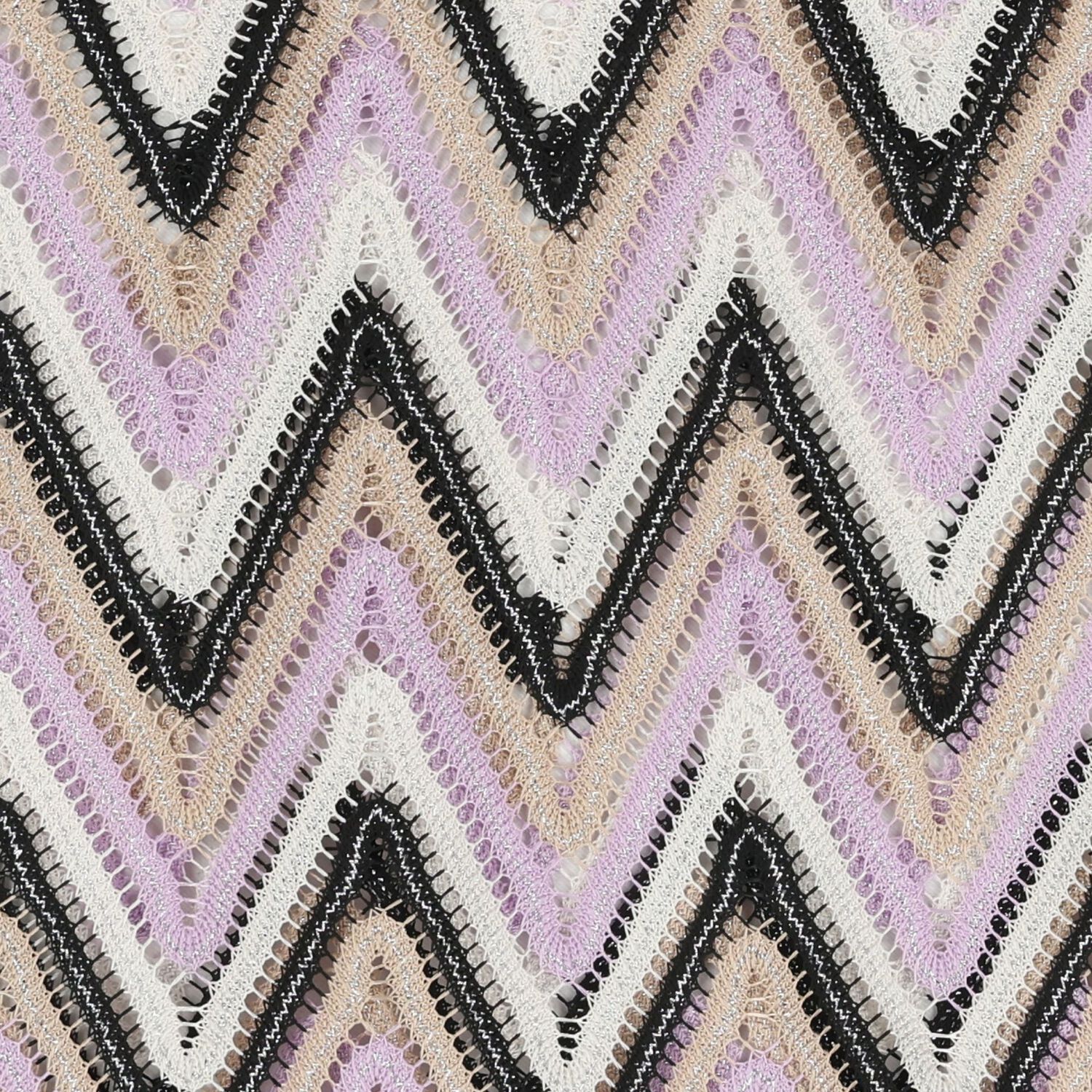 Girls Lilac, Black & Ivory Zig-Zag Crochet Beach Skirt, 1, hi-res