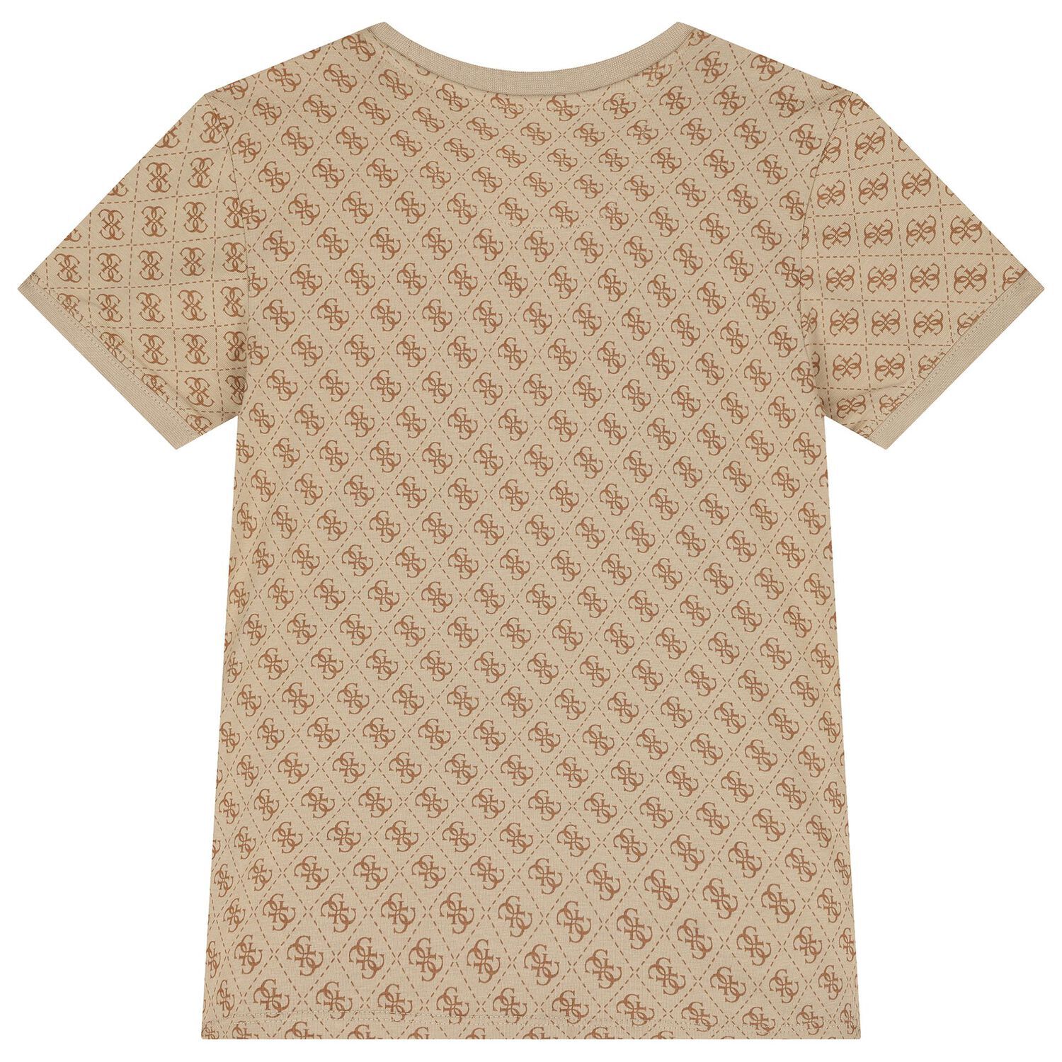 Boys Beige Logo T-Shirt, 1, hi-res