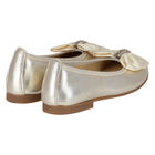 Girls Gold Bow Ballerina Shoes, 1, hi-res