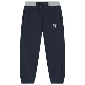 Boys Navy Blue Logo Joggers