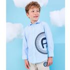 Boys Blue Logo Shirt, 1, hi-res