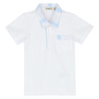 Younger Boys White & Blue Shorts, 1, hi-res