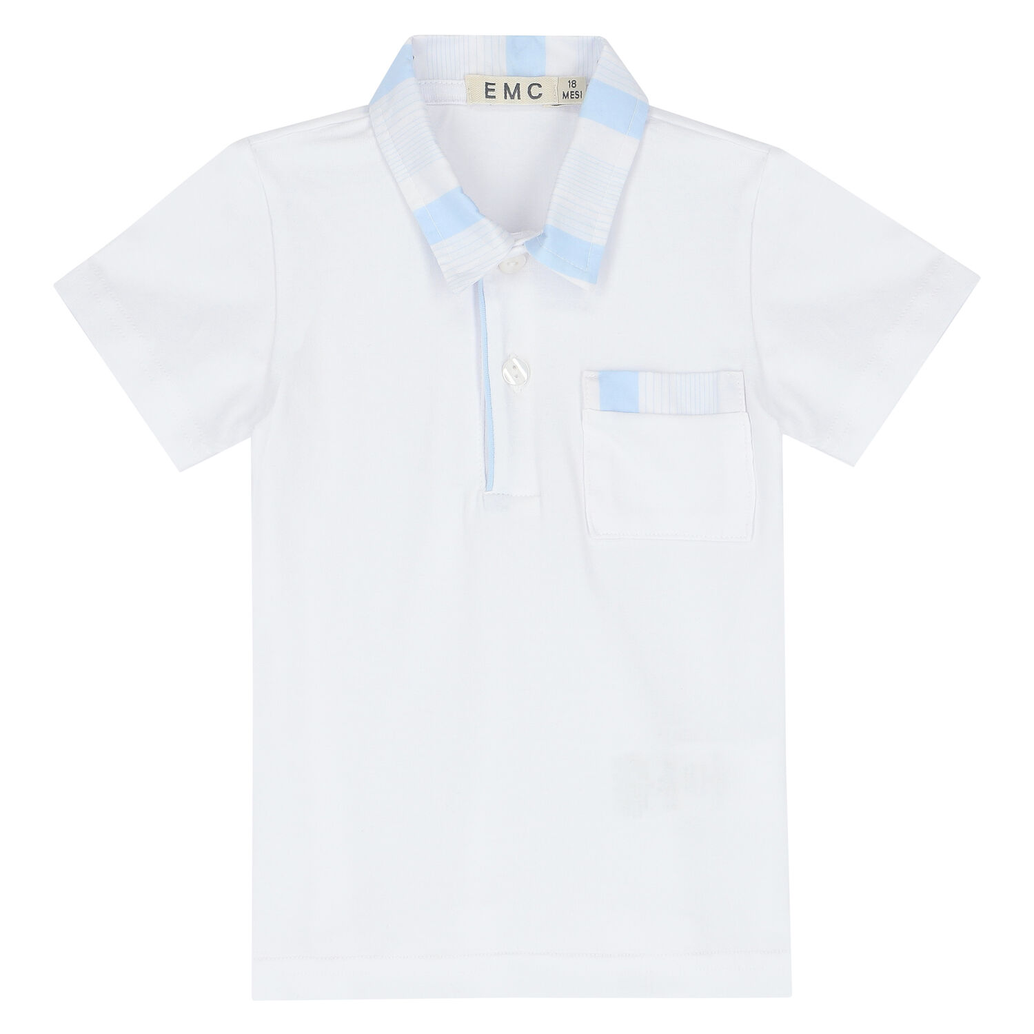 Younger Boys White & Blue Shorts, 1, hi-res