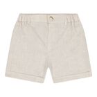 Baby Boys White & Beige Shorts Set, 1, hi-res