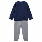 Boys Navy Blue & Grey Tracksuit, 3, hi-res