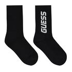 Boys Black Logo Socks, 3, hi-res