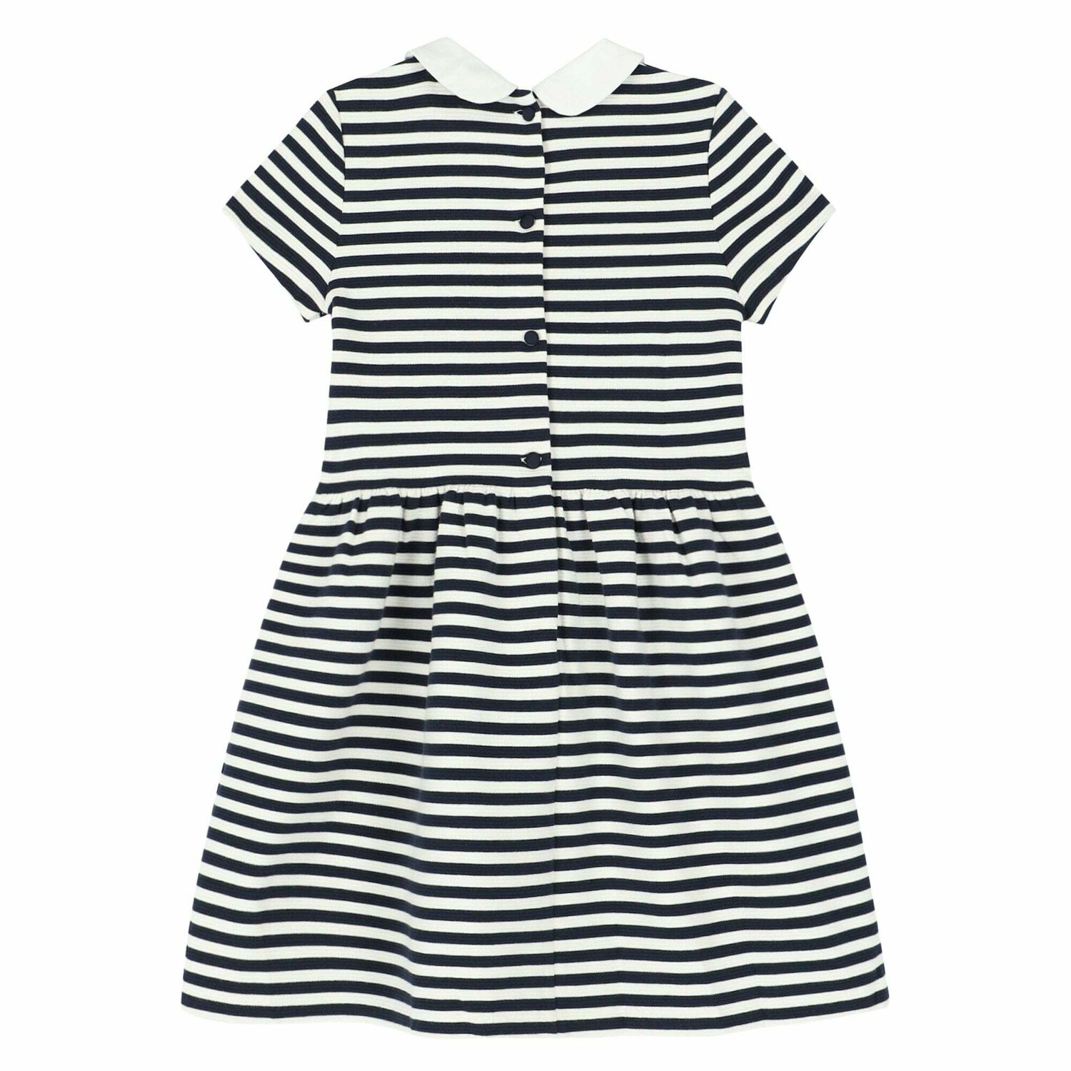 Girls White & Navy Logo Dress, 1, hi-res image number null