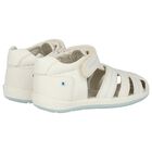 Baby Boys White Logo Sandals, 1, hi-res