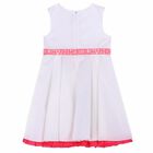 Girls White Embroidered Dress, 1, hi-res