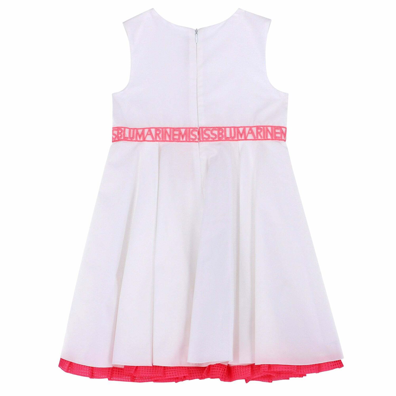 Girls White Embroidered Dress, 1, hi-res