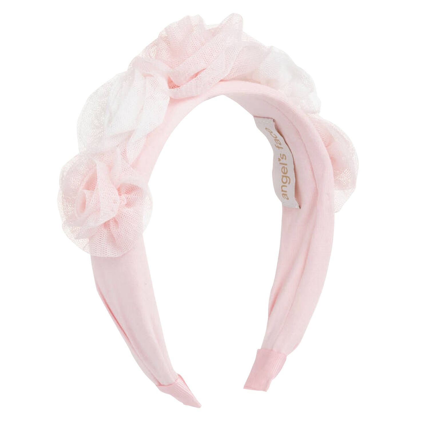 Girls Pink Tulle Headband, 1, hi-res