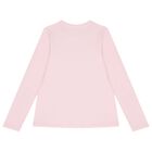 Girls Pink Logo Long Sleeve Top, 1, hi-res