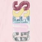 Girls Pink Embellished Logo Long Sleeve Top, 2, hi-res