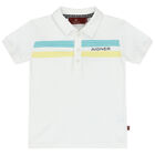 Younger Boys White Logo Polo Shirt, 1, hi-res