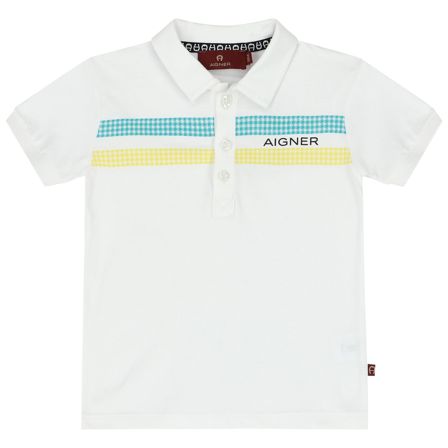 Younger Boys White Logo Polo Shirt, 1, hi-res
