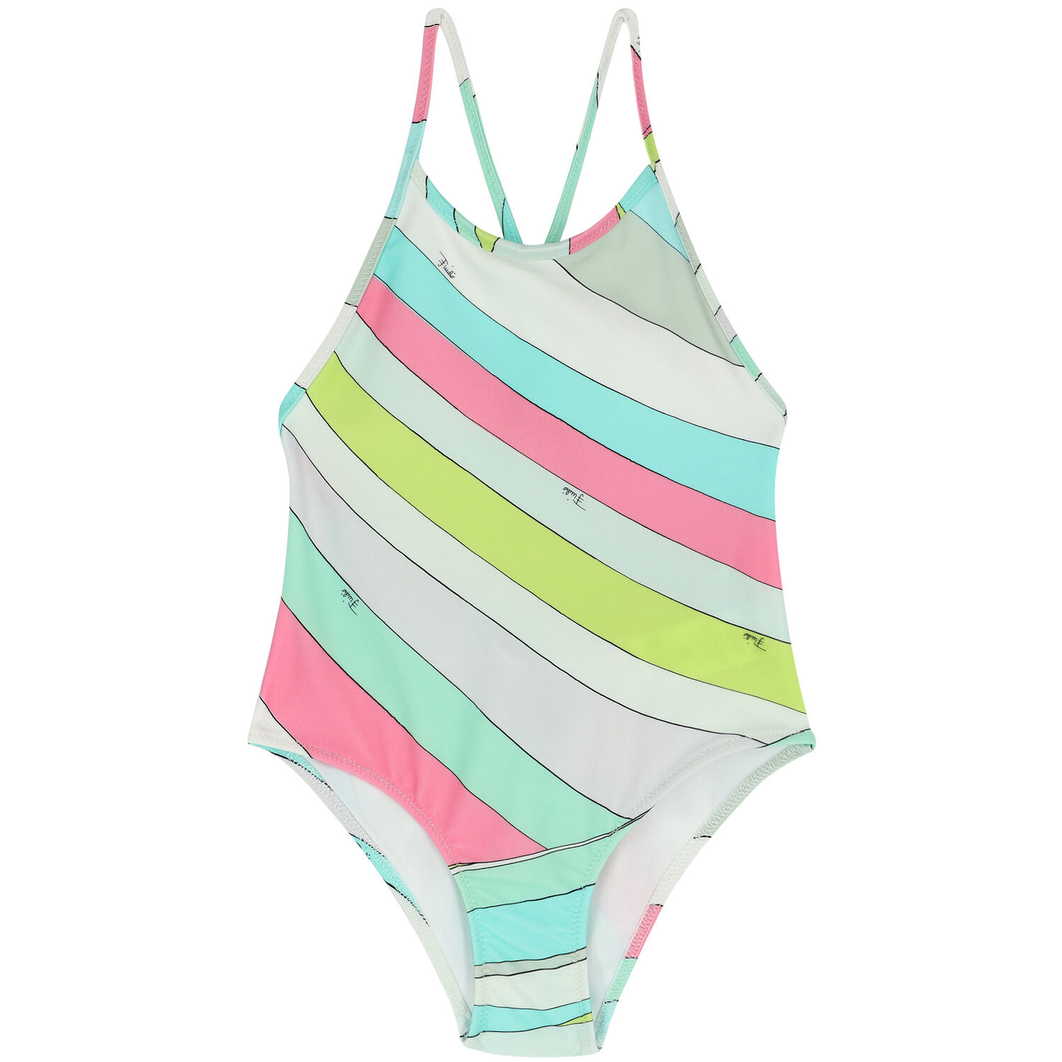 Girls Multi-Coloured Iride Pastel Swimsuit, 1, hi-res image number null