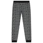 Boys Black & Grey Logo Joggers, 2, hi-res