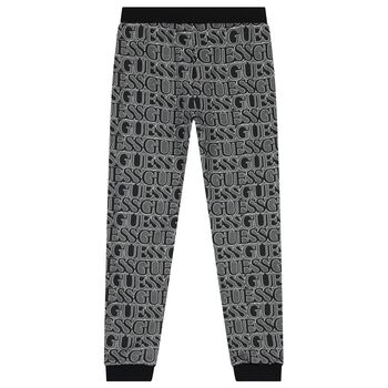 Boys Black & Grey Logo Joggers