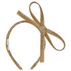 Girls Gold Bow Headband, 1, hi-res