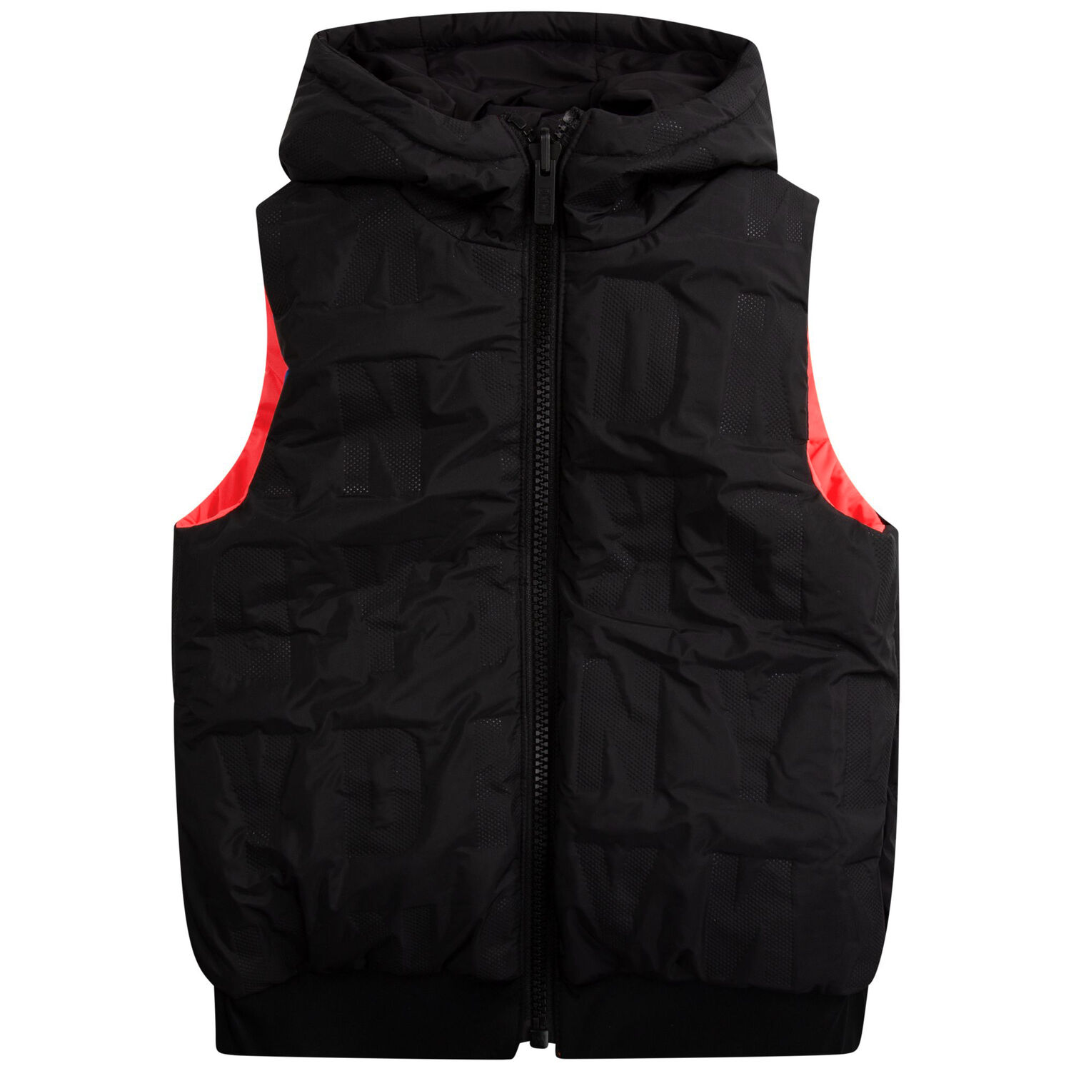 Boys Coral & Black Reversible Logo Gilet, 1, hi-res image number null