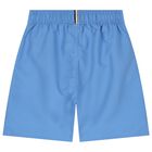 Boys Blue Logo Swim Shorts, 1, hi-res