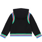 Girls Black Logo Zip Up Top, 1, hi-res