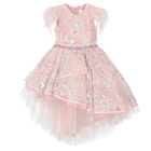 Girls Pink Embellished Sequin Tulle Dress, 1, hi-res