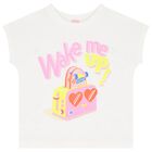 Girls White Logo T-Shirt, 1, hi-res